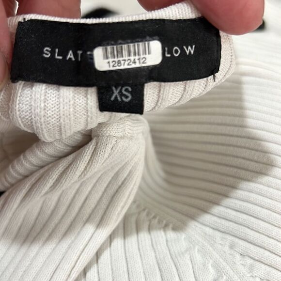 Slate and Willow striped Henley sweater dress white and black size XS - Picture 8 of 10